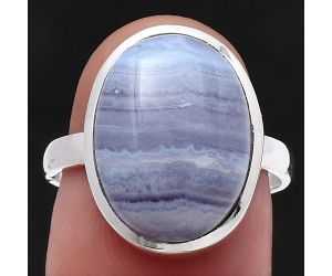 Blue Lace Agate Ring size-7.5 SDR216656 R-1004, 12x16 mm