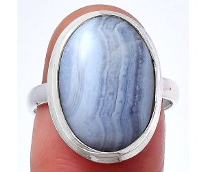 Blue Lace Agate Ring size-8 SDR216749 R-1007, 13x18 mm