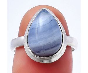 Blue Lace Agate Ring size-7.5 SDR216767 R-1007, 10x14 mm