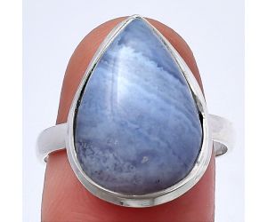 Blue Lace Agate Ring size-8 SDR216774 R-1007, 13x18 mm