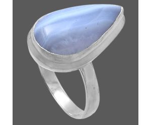 Blue Lace Agate Ring size-9 SDR216780 R-1007, 11x19 mm