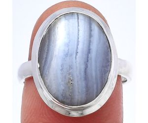 Blue Lace Agate Ring size-7 SDR216785 R-1007, 12x16 mm
