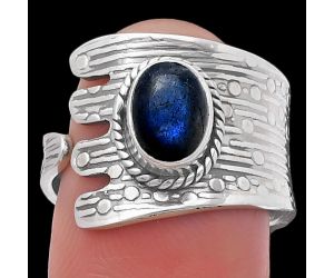 Adjustable - Blue Labradorite Ring size-8 SDR216932 R-1381, 6x8 mm