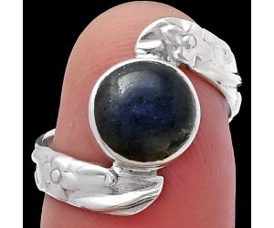 Blue Labradorite Ring size-6.5 SDR217002 R-1232, 9x9 mm