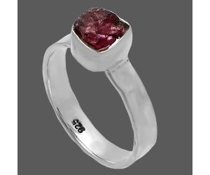 Pink Tourmaline Rough Ring size-8.5 SDR217057 R-1001, 7x7 mm