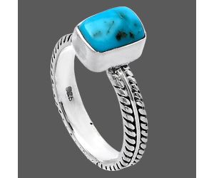 Natural Turquoise Morenci Mine Ring size-7 SDR217141 R-1260, 6x8 mm