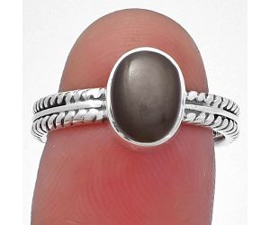Gray Moonstone Ring size-7 SDR217151 R-1260, 7x9 mm