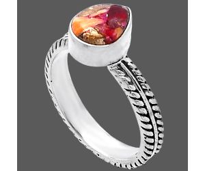 Kingman Pink Dahlia Turquoise Ring size-7 SDR217174 R-1260, 7x9 mm