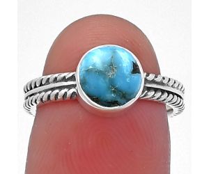 Natural Turquoise Morenci Mine Ring size-6 SDR217247 R-1260, 7x7 mm