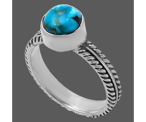 Natural Turquoise Morenci Mine Ring size-6 SDR217247 R-1260, 7x7 mm
