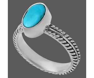 Natural Rare Turquoise Nevada Aztec Mt Ring size-6 SDR217281 R-1260, 6x9 mm