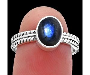 Blue Fire Labradorite Ring size-7 SDR217337 R-1260, 7x9 mm