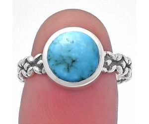 Natural Turquoise Morenci Mine Ring size-8 SDR217421 R-1063, 9x9 mm