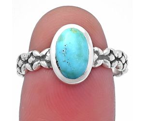 Natural Rare Turquoise Nevada Aztec Mt Ring size-8 SDR217470 R-1063, 6x9 mm