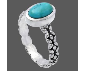 Natural Rare Turquoise Nevada Aztec Mt Ring size-8 SDR217470 R-1063, 6x9 mm