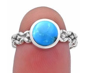 Natural Turquoise Morenci Mine Ring size-7 SDR217542 R-1063, 7x7 mm