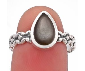 Gray Moonstone Ring size-8 SDR217583 R-1063, 6x10 mm