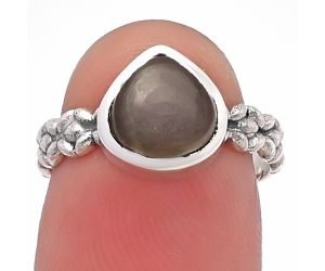 Gray Moonstone Ring size-6 SDR217586 R-1063, 8x8 mm