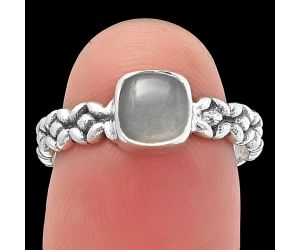 Srilankan Moonstone Ring size-7.5 SDR217596 R-1063, 6x6 mm