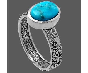 Natural Rare Turquoise Nevada Aztec Mt Ring size-7 SDR217633 R-1061, 7x9 mm