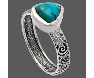 Natural Turquoise Morenci Mine Ring size-8 SDR217655 R-1061, 7x7 mm