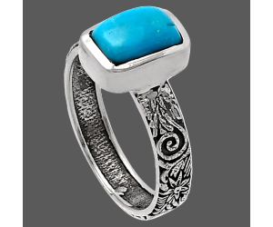 Natural Rare Turquoise Nevada Aztec Mt Ring size-7 SDR217666 R-1061, 5x9 mm