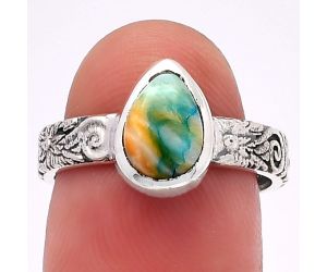 Spiny Oyster Turquoise Ring size-7 SDR217681 R-1061, 6x8 mm