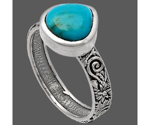 Natural Rare Turquoise Nevada Aztec Mt Ring size-8 SDR217729 R-1061, 9x9 mm