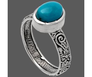 Natural Rare Turquoise Nevada Aztec Mt Ring size-7 SDR217736 R-1061, 6x8 mm