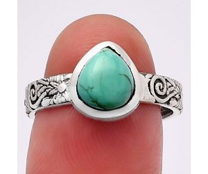Natural Rare Turquoise Nevada Aztec Mt Ring size-8 SDR217748 R-1061, 7x8 mm