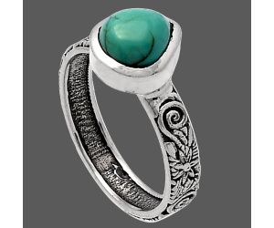 Natural Rare Turquoise Nevada Aztec Mt Ring size-8 SDR217748 R-1061, 7x8 mm