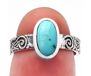 Natural Rare Turquoise Nevada Aztec Mt Ring size-6 SDR217755 R-1061, 5x9 mm