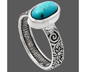 Natural Rare Turquoise Nevada Aztec Mt Ring size-6 SDR217755 R-1061, 5x9 mm
