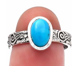 Natural Rare Turquoise Nevada Aztec Mt Ring size-7.5 SDR217761 R-1061, 6x8 mm
