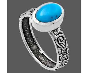 Natural Rare Turquoise Nevada Aztec Mt Ring size-7.5 SDR217761 R-1061, 6x8 mm