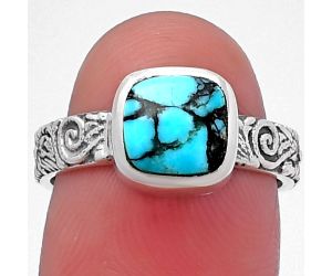 Lucky Charm Tibetan Turquoise Ring size-7 SDR217846 R-1061, 7x7 mm
