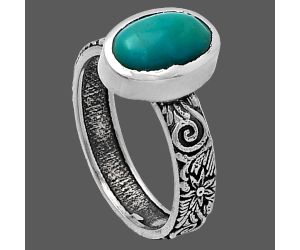 Natural Rare Turquoise Nevada Aztec Mt Ring size-6 SDR217851 R-1061, 6x9 mm
