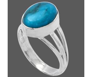 Natural Turquoise Morenci Mine Ring size-7 SDR218028 R-1003, 9x12 mm