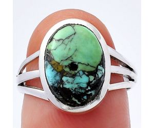 Lucky Charm Tibetan Turquoise Ring size-7 SDR218308 R-1006, 9x13 mm