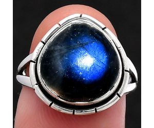 Blue Fire Labradorite Ring size-7 SDR218901 R-1012, 12x13 mm