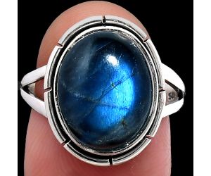 Blue Fire Labradorite Ring size-8 SDR218903 R-1012, 11x14 mm