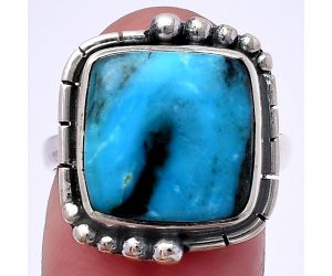 Natural Turquoise Morenci Mine Ring size-7.5 SDR219262 R-1078, 14x14 mm
