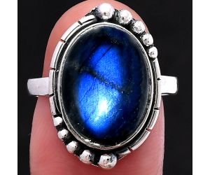 Blue Fire Labradorite Ring size-8 SDR219356 R-1078, 11x15 mm