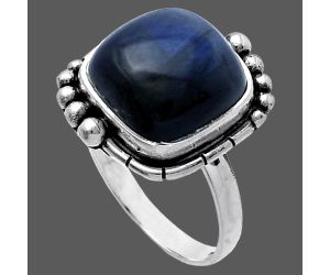 Blue Fire Labradorite Ring size-8 SDR219357 R-1078, 12x12 mm