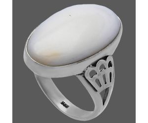 White Opal Ring size-7.5 SDR219414 R-1593, 13x21 mm