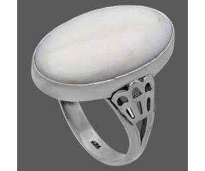 White Opal Ring size-8 SDR219415 R-1593, 14x22 mm