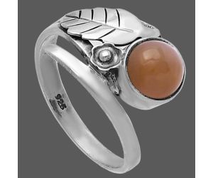 Peach Moonstone Ring size-8 SDR219419 R-1410, 7x7 mm