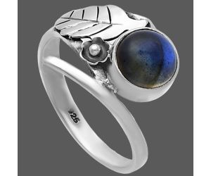 Blue Labradorite Ring size-8.5 SDR219446 R-1410, 8x8 mm