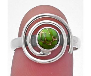 Spiral - Copper Green Turquoise Ring size-8 SDR219474 R-1485, 6x6 mm