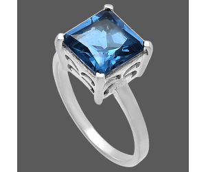 Lab Created London Blue Topaz Ring size-10 SDR220007 R-1019, 10x10 mm